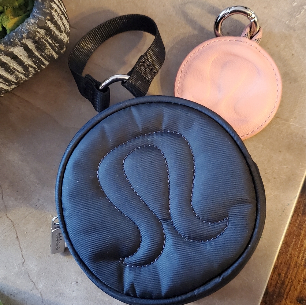 Lululemon coin pouch and pink keychain